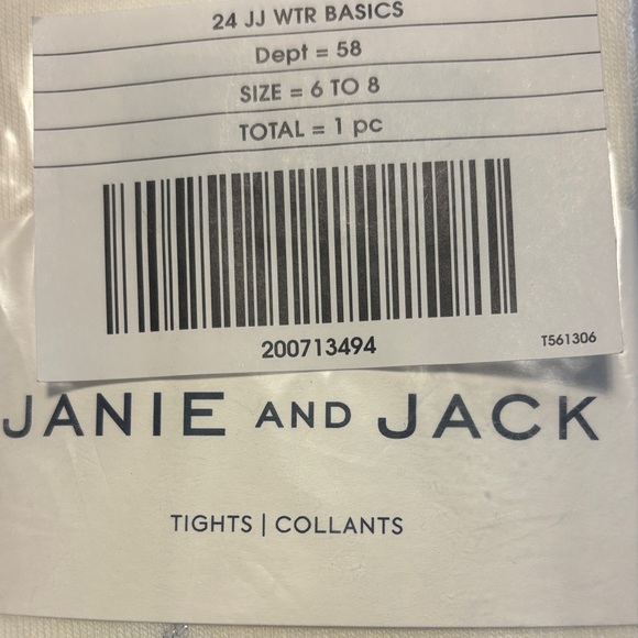 Janie and Jack Cream Snowflake Tights - Picture 2 of 4